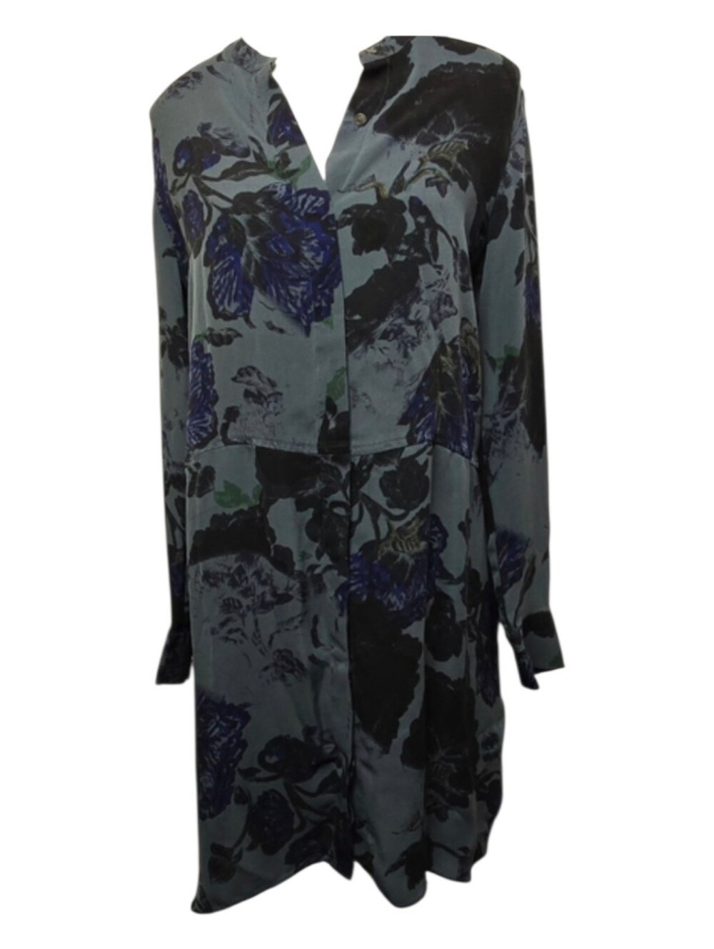 Wilfred Aritzia Bussot 100% silk button-down floral long sleeve dress Size S